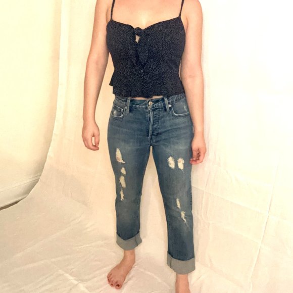 Gap Distressed Straight Leg Denim Jeans - Picture 1 of 7